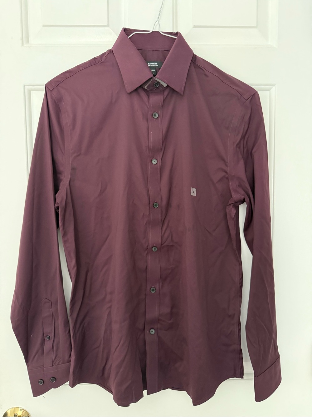 Express Men's Long-Sleeve Dress Shirt - Wine